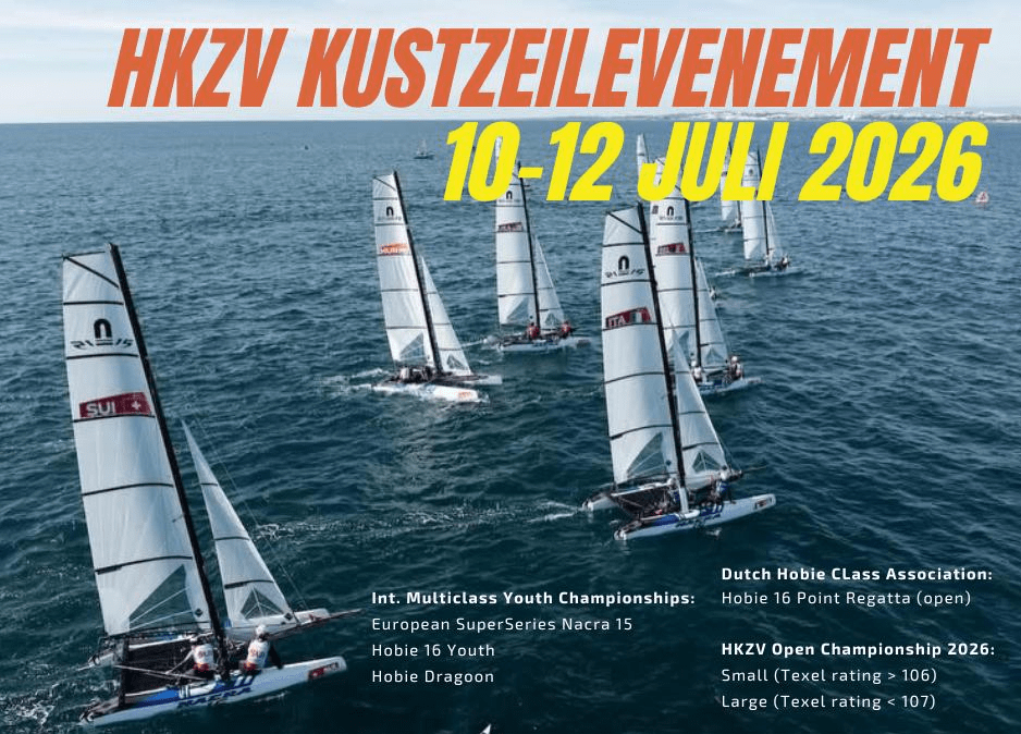 HKZV Kustzeil Evenement 10-12 july 2026: hosting the International Multiclass Youth&nbsp;Championships